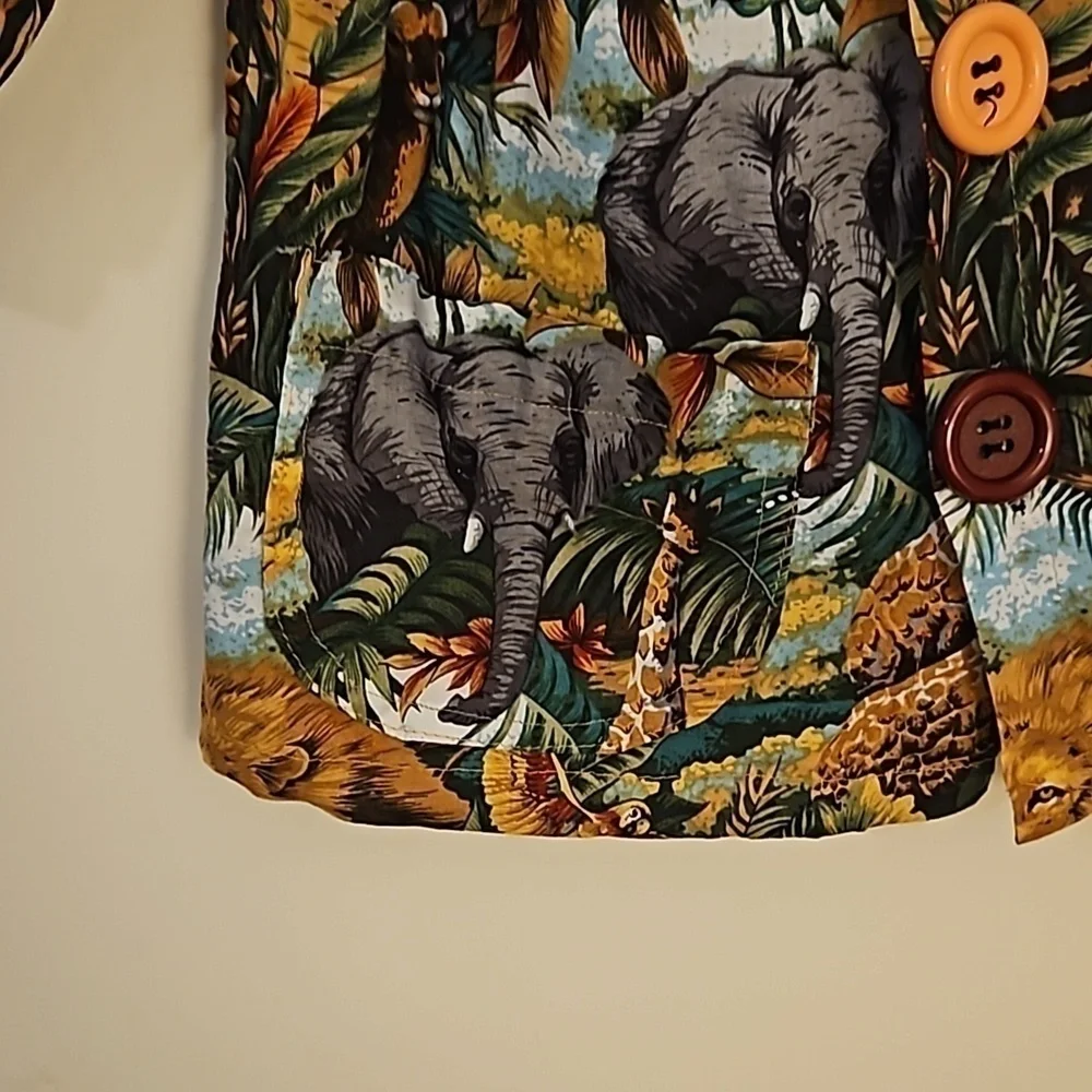 HANDMADE Jungle Safari Button Down Girls Dress